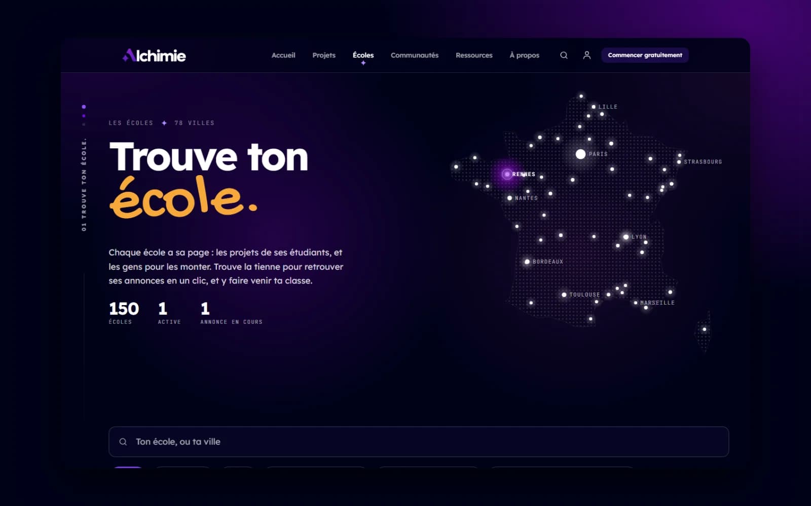 La carte des écoles